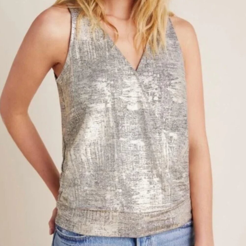 By Anthropologie Sabrina Shimmer top size small